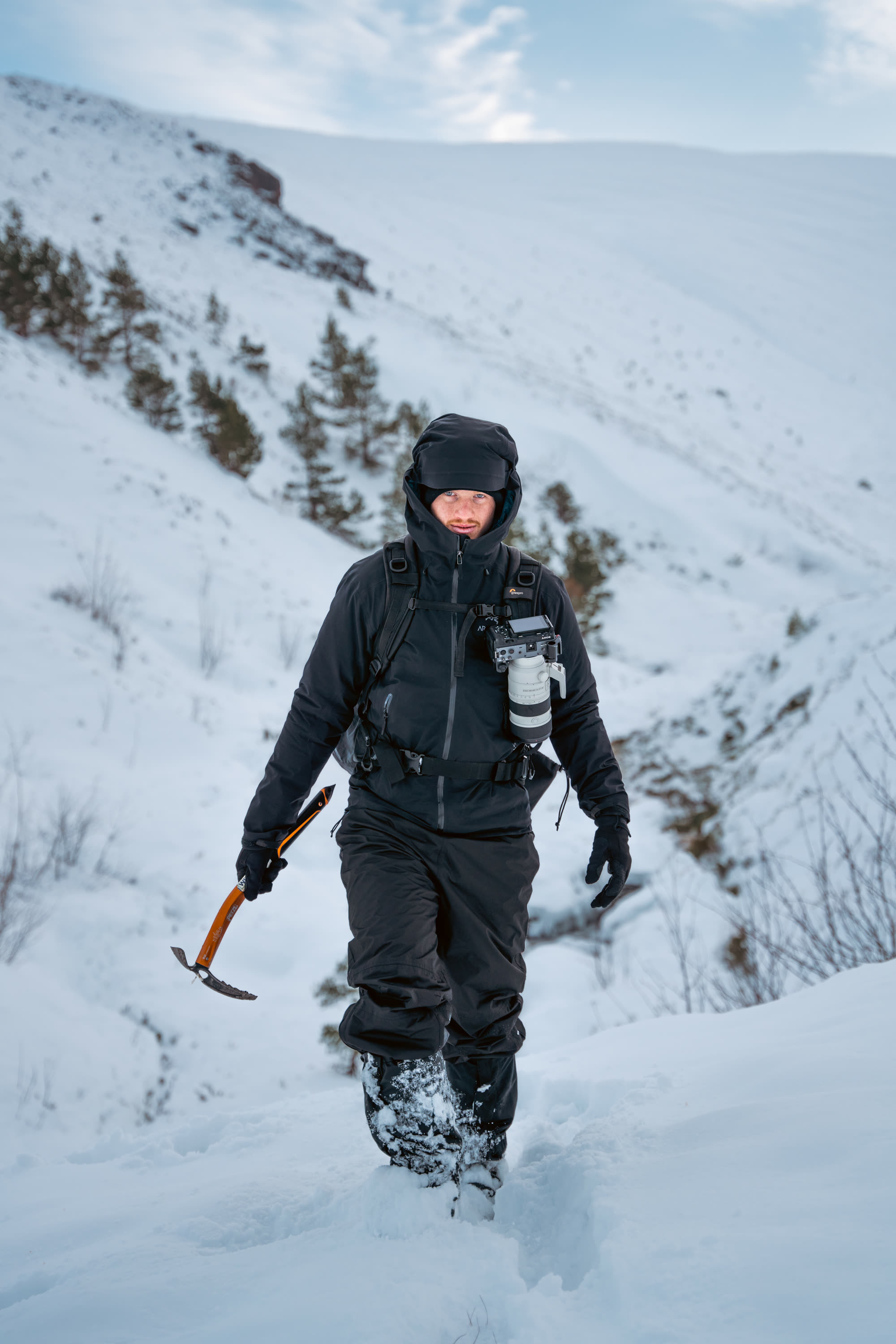 Me on location in the snow